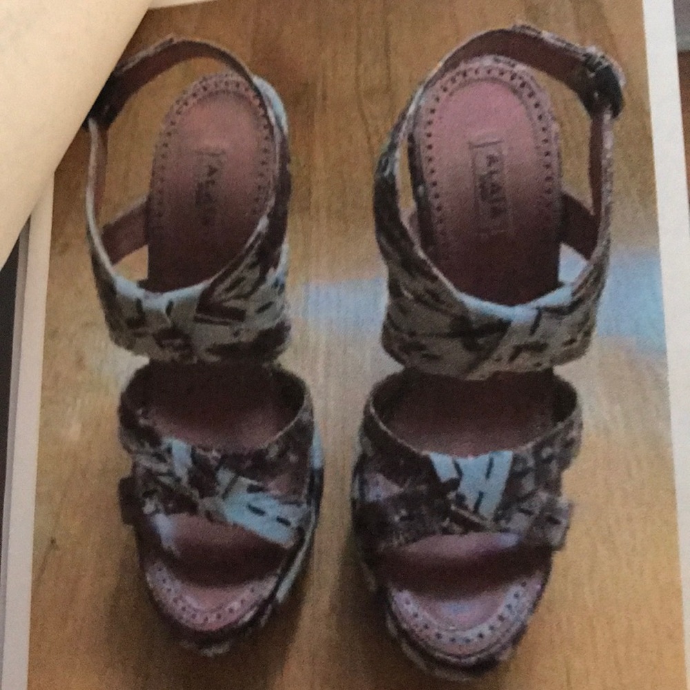 Alaia Python Platform Pumps Sandals Heels 36/6 - image 2